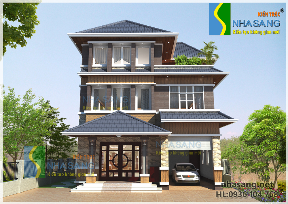 mẫu thiết kế nhà biệt thự kiểu pháp đẹp 2-3 tầng